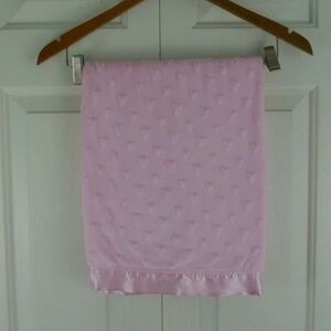 Sterling Baby Blanket Light Pink Hearts Silky Edge Security Lovey